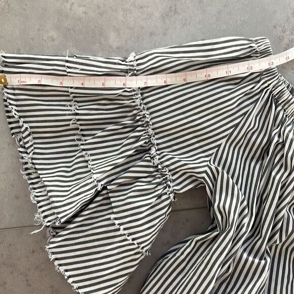 ZARA Woman Premium Denim Collection off-the-shoulder flounced dress raw‎ hem M - Picture 11 of 11